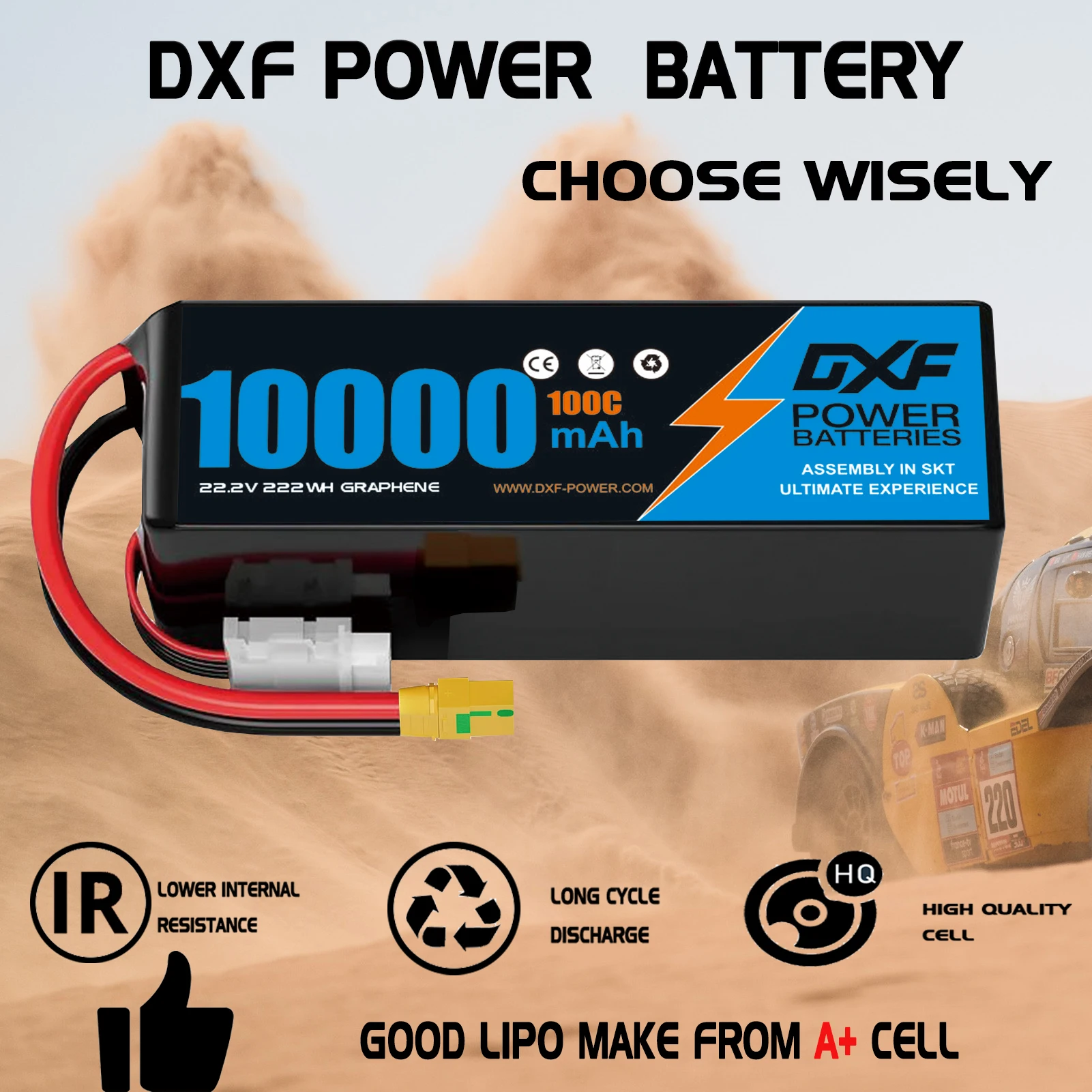 DXF 6S リポバッテリー 10000mAh 22.2V  - 6S Lipo Battery 22.2V 5000Mah のレビューと価格