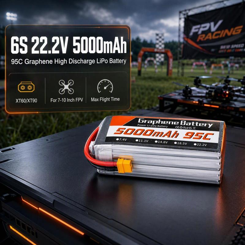 6S 22.2V 5000mAh 95C グラフェンLiPo - 6S Lipo Battery 22.2V 5000Mah のレビューと価格
