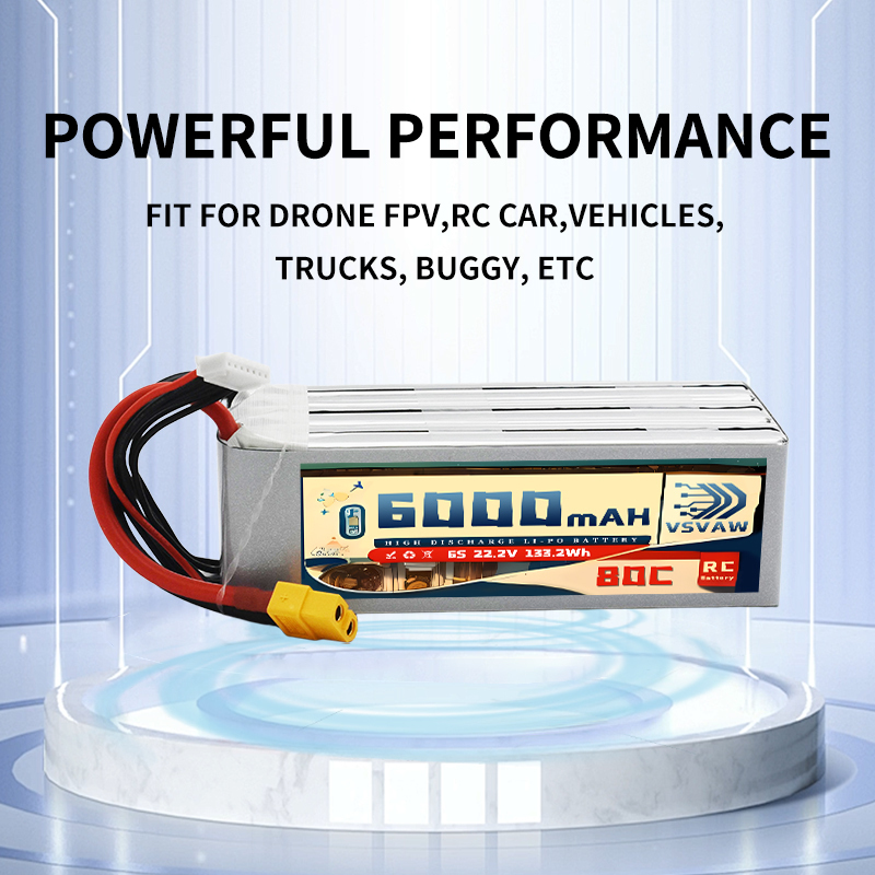 VSVAW 6S リポバッテリー 6000mAh 22.2V - 6S Lipo Battery 22.2V 5000Mah のレビューと価格